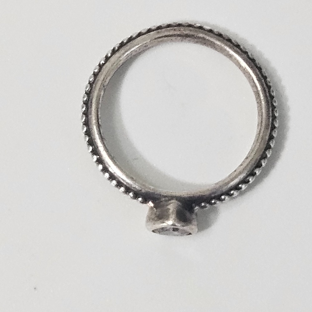 Pandora Sterling Silver Pink CZ Heart One Love Ring Size 5.5 - Picture 8 of 9